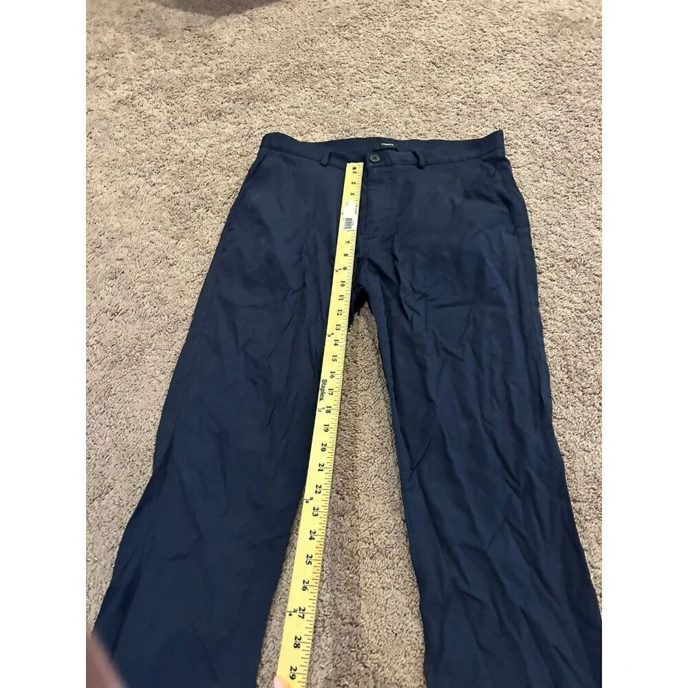 Theory Navy Blue nylon trouser pants straight leg Men's SZ 33